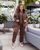 Жіночий спортивний костюм трійка на флісі шоколадного кольору р.48/50 374271 380035 фото