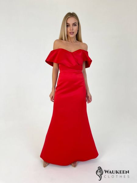 Жіноча вечірня сукня корсет червоного кольору р.L 384870 384870 фото
