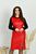Женское платье с эко-кожей красного цвета 391576 391581 фото