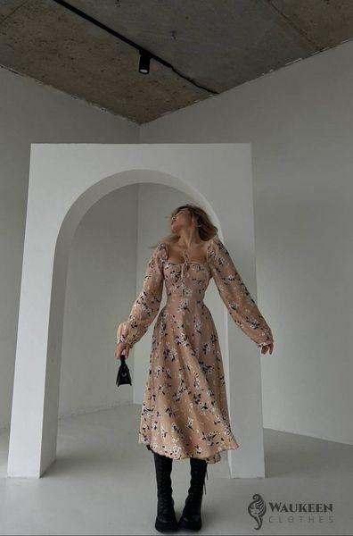Женское платье из муслина цвет бежевый р.42/44 449999 449999 фото