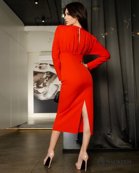Жіноча сукня червоного кольору р.40 372890 372890 фото