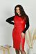Женское платье с эко-кожей красного цвета 391576 391581 фото 4