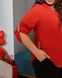 Жіноча блузка софт з оздобленням з каміння колір червоний р.58/60 384255 384255 фото 2
