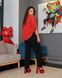 Жіноча блузка софт з оздобленням з каміння колір червоний р.58/60 384255 384255 фото 1