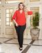 Жіноча блузка софт з оздобленням з каміння колір червоний р.58/60 384255 384255 фото 5