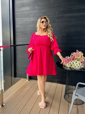 Женское платье из муслина цвет рожевый р.48/50 456018 456018 фото