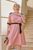 Жіноча сукня з поясом колір пудра 437733 437733 фото