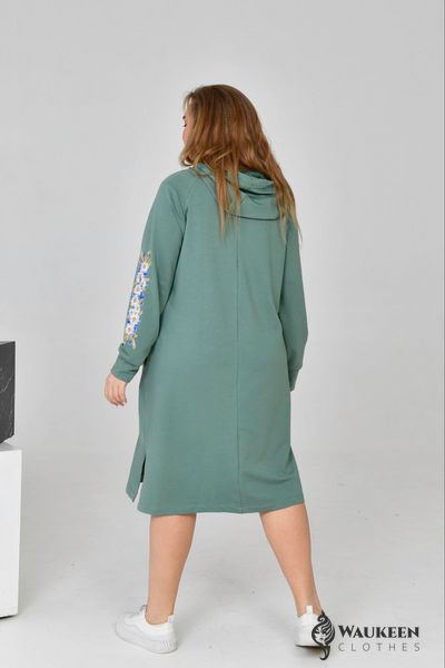 Жіноча сукня спорт з капюшоном колір оливка р.52 454332 454332 фото