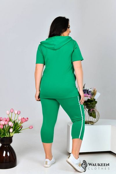 Жіночий костюм з лосинами колір зелений р.54/56 433120 433122 фото