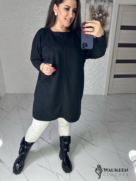 Жіноча сукня-туніка з ангори колір чорний р.50/52 447104 447104 фото