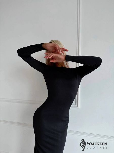 Жіноча максі сукня колір чорний р.42/44 454239 454239 фото