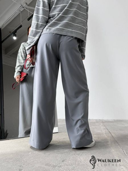 Жіночі брюки з декоративним шнурком колір сірий р.46 451528 451528 фото