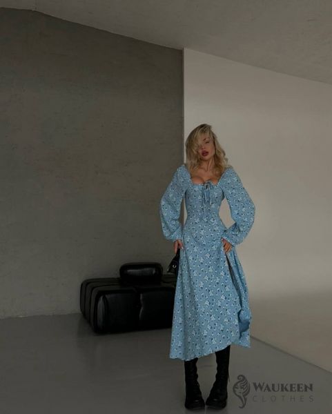 Жіноче плаття з мусліну колір блакитний р.42/44 452524 452524 фото