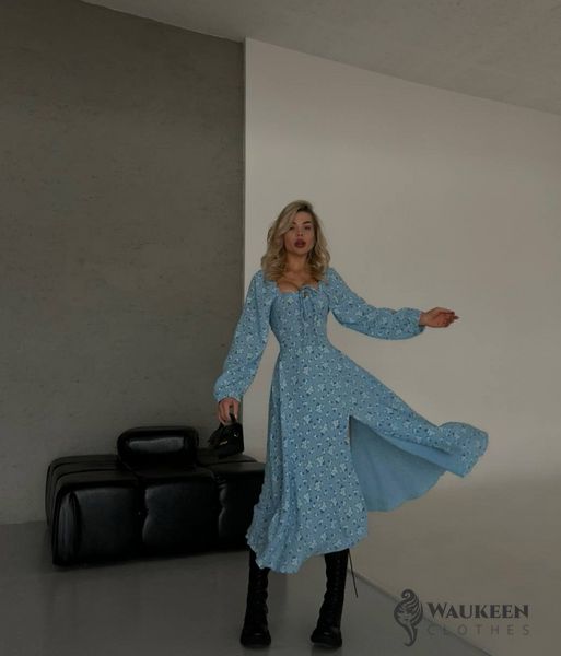 Жіноче плаття з мусліну колір блакитний р.42/44 452524 452524 фото