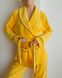Жіноча піжама велюр Eva на запах жовтого кольору р.L 443804 443804 фото 6