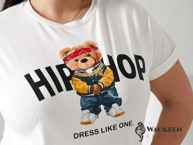 Жіноча футболка HIP-HOP колір молочний р.48/50 433165 433167 фото