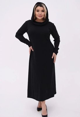 Жіноча трикотажна сукня колір чорний р.50/52 454584 454584 фото