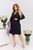 Женское двубортное классическое платье-пиджак из костюмной ткани черного цвета 374397 381201 фото