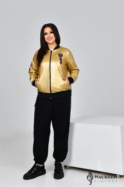 Жіноча куртка колір золотий р.48/50 453427 453427 фото