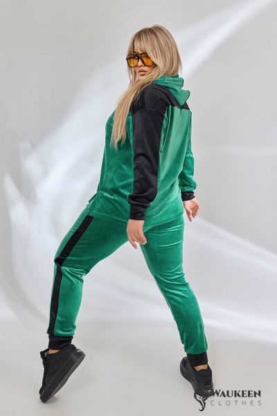 Женский велюровый костюм цвет зеленый р.50/52 451607 451607 фото