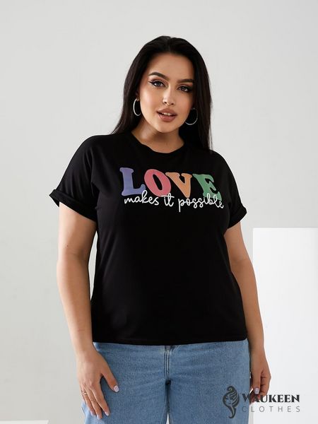 Жіноча футболка LOVE колір чорний 432364 432364 фото