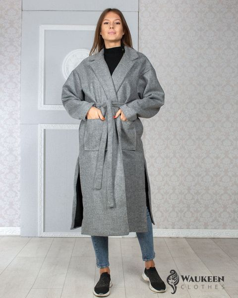 Жіноче пальто сірого кольору р.42/46 290326 290326 фото