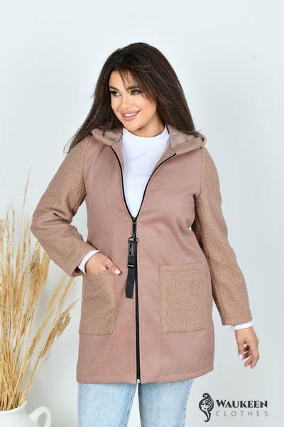 Жіноче пальто із кашеміру колір мокко р.56/58 442815 442815 фото