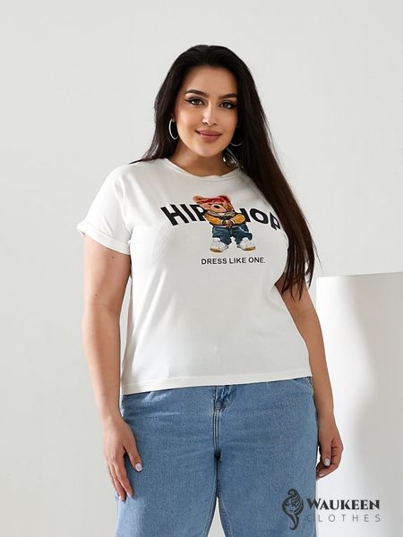 Женская футболка HIP-HOP цвет молочный р.52/54 433166 433167 фото