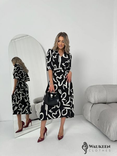 Жіноча сукня із шовкового софту колір чорний р.46/48 454129 454129 фото