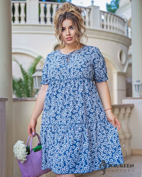 Жіноча сукня вільного крою колір блакитний р.58/60 435423 435423 фото