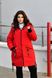 Жіноча куртка-пальто із плащової тканини колір червоний р.48/50 445907 445907 фото 7