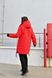 Жіноча куртка-пальто із плащової тканини колір червоний р.48/50 445907 445907 фото 2