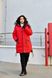 Жіноча куртка-пальто із плащової тканини колір червоний р.48/50 445907 445907 фото 1