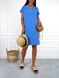 Женское льняное платье свободного кроя голубого цвета р.46/48 359097 359097 фото 6