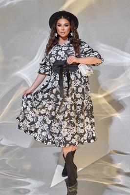 Жіноча вільна сукня із софту колір чорний р.50/52 449671 449671 фото
