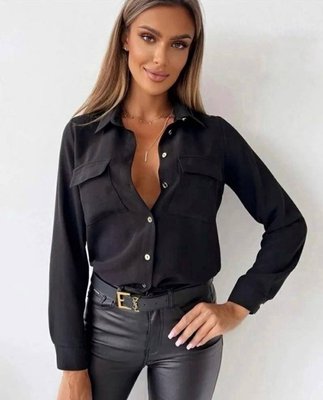 Жіноча блуза колір чорний р.42/44 449211 449211 фото