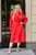 Жіночий кардиган подовжений з плащової тканини червоний р.2XL 440071 440082 фото