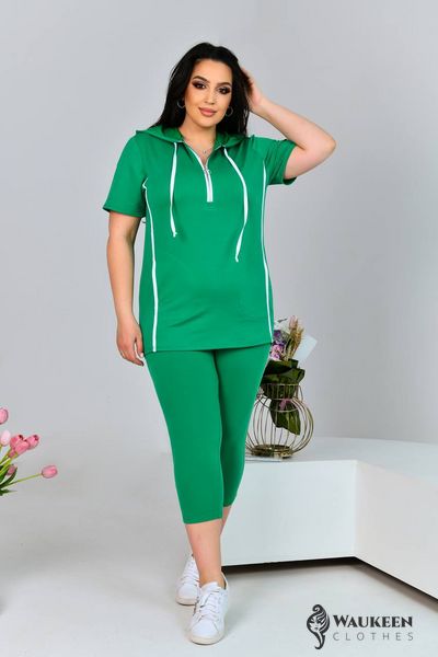 Женский костюм с лосинами цвет зеленый р.62/64 433122 433122 фото