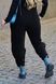 Жіночі штани-джогери на флісі чорного кольору р.56/58 383994 383994 фото 1