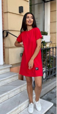 Жіноча сукня вільного крою колір червоний р.46/48 452907 452907 фото