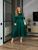 Жіноча сукня міді з шовку колір смарагдовий р.46/48 459122 459122 фото
