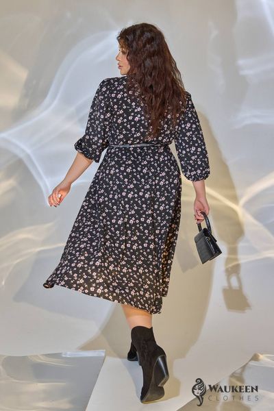 Жіноча вільна сукня із софту колір чорний р.50/52 449672 449672 фото