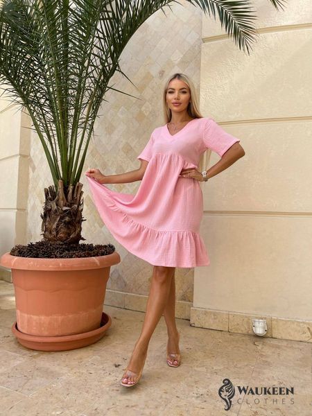 Жіноче плаття з мусліну колір рожевий р.42/46 456254 456254 фото