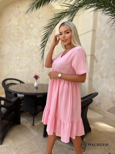 Жіноче плаття з мусліну колір рожевий р.42/46 456254 456254 фото