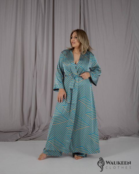 Женский пижамный костюм тройка цвет голубой р.L/XL 448622 448464 фото