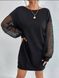 Жіноча сукня туніка з мікро дайвінгу з начосом колір чорний р.46/50 446212 446212 фото 2