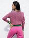 Женский свитер из хлопка розового цвета с узором р.42/46 405079 405079 фото 3