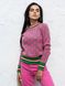 Женский свитер из хлопка розового цвета с узором р.42/46 405079 405079 фото 2