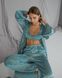 Женский пижамный костюм тройка цвет голубой р.L/XL 448622 448464 фото 5