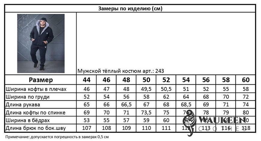 Мужской теплый спортивный костюм цвет антрацит р.54 446784 446784 фото